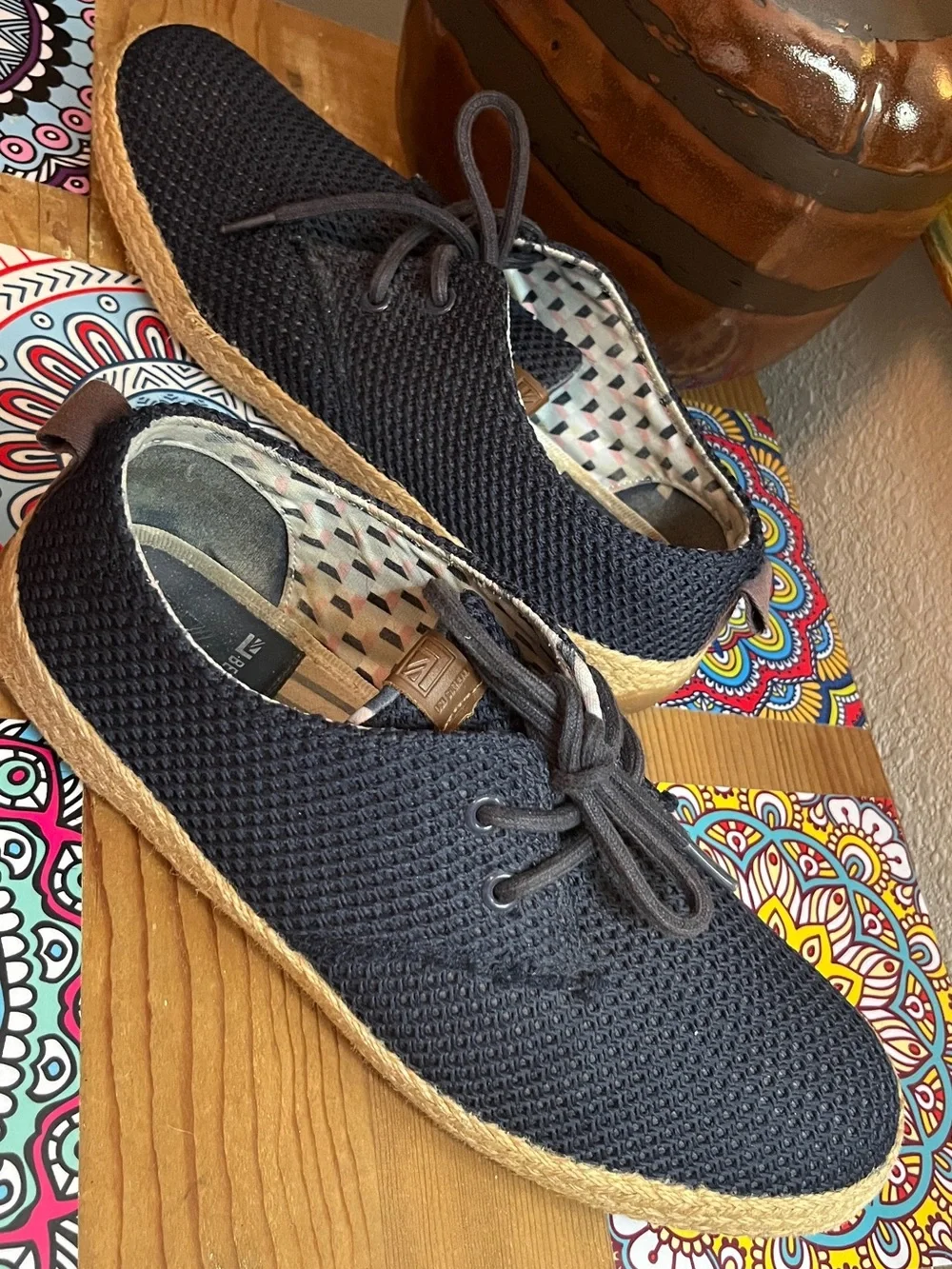 Ben Sherman Navy Knit Espadrille Slip-Ons
